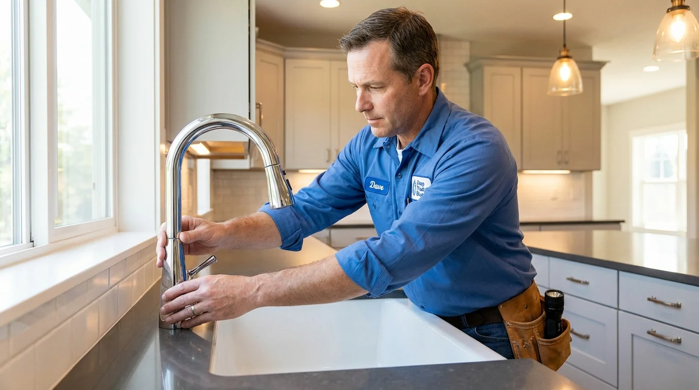 Kitchen faucet installation by Johns Plumbing LLC in Myersville
